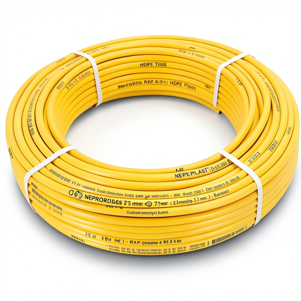 HDPE Pipes PE 80 Pressure 4 Bar Outside Diameter 75 mm Thickness 2.3 mm Yellow | NEPROPLAST
