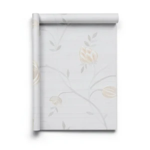 Italian Wall Decoration Floral Wallpaper 10m x 1.06m Pale Gray