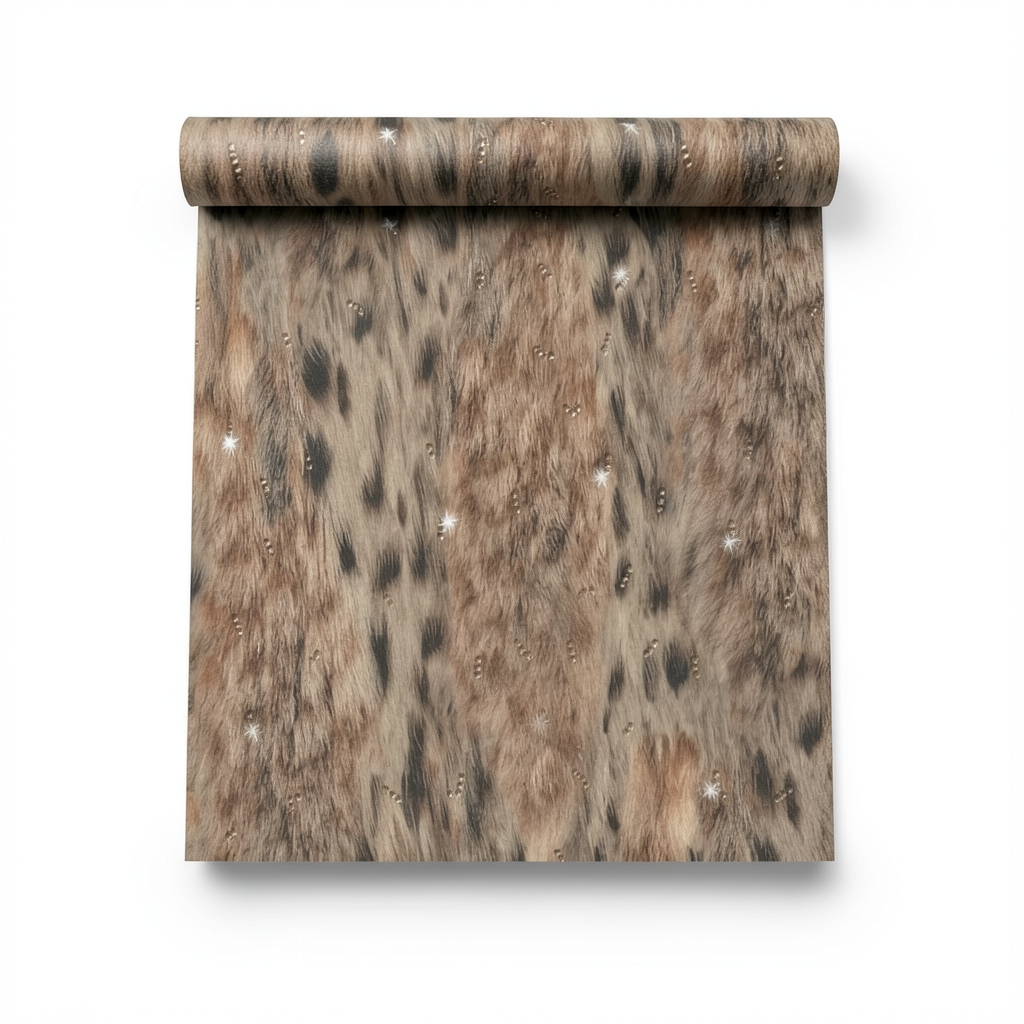 Italian Wallpaper Patterned Design Brown Color, Size 10mx0.70m, Model 14127