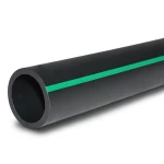 أنابيب HDPE ضغط 4 بار PE 80 قطر خارجي 225 مم SDR 33 أسود مع خطوط خضراء
