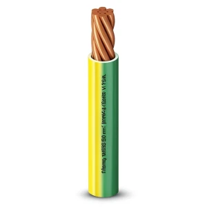 كابل كهرباء مفرد Alfanar 1.5 ملم² موصل نحاس مجدول عزل PVC لون أصفر/أخضر 450/750 فولت