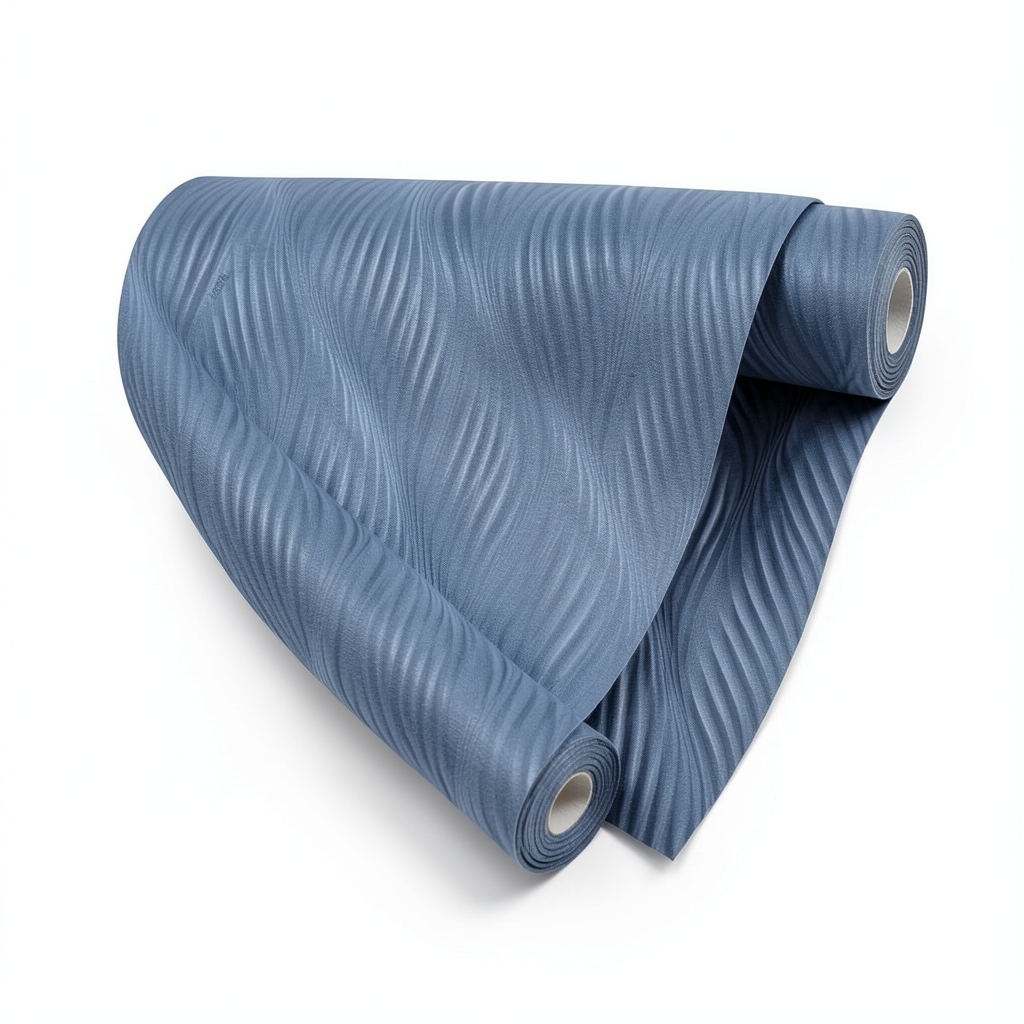Italian Wavy Wall Covering 10m x 0.53m Blue, Model 41255