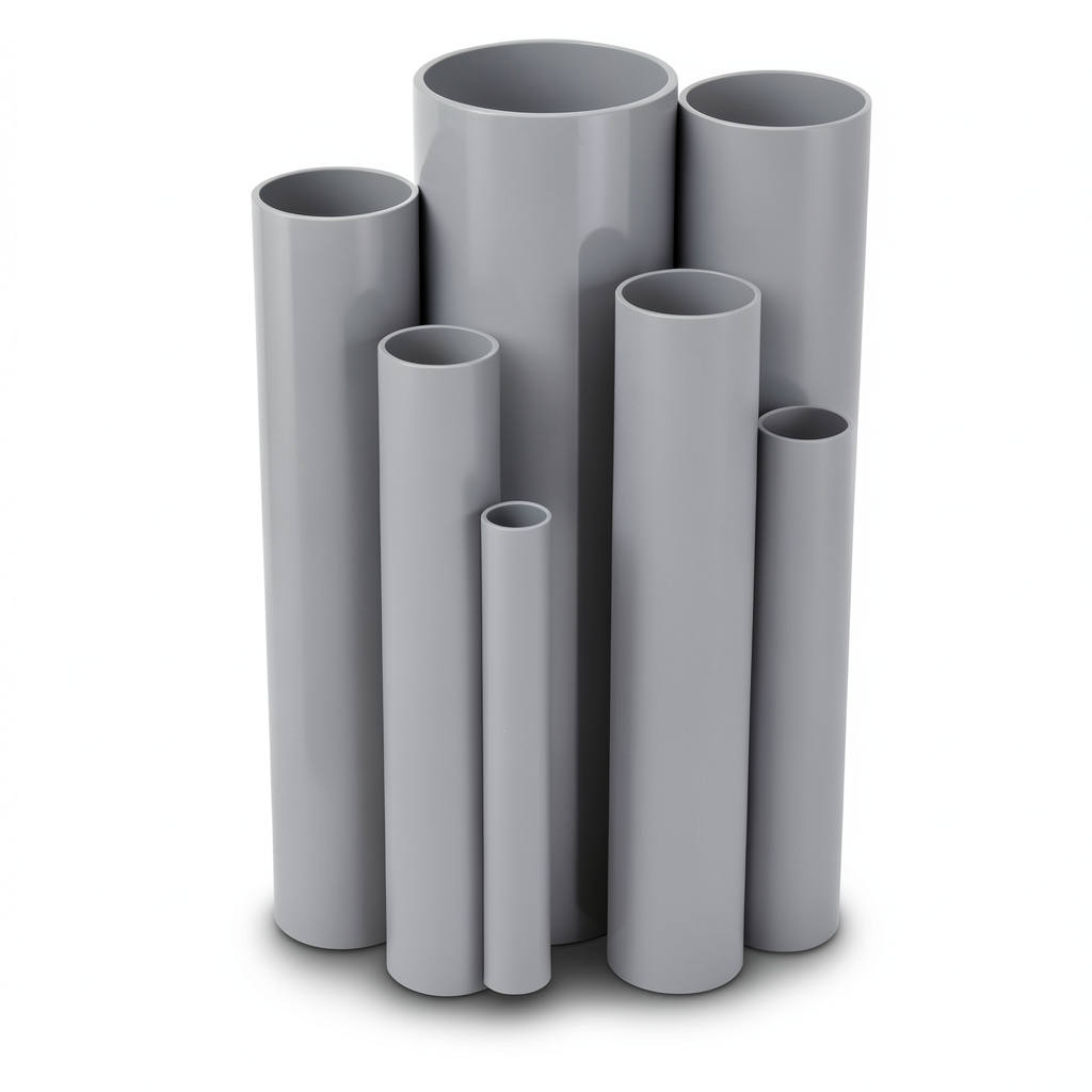 مواسير UPVC ضغط 6/20 بار قطر خارجي 250 مم سمك 7.3 مم لون رمادي