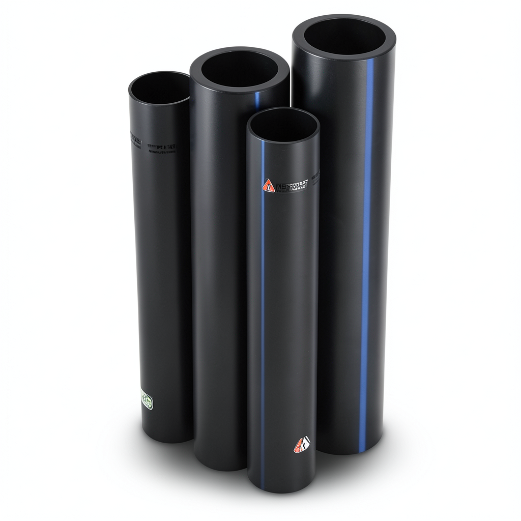 مواسير HDPE PE 80 ضغط 4 بار قطر خارجي 450 مم سمك 13.8 مم لون اسود | نيبروبلاست