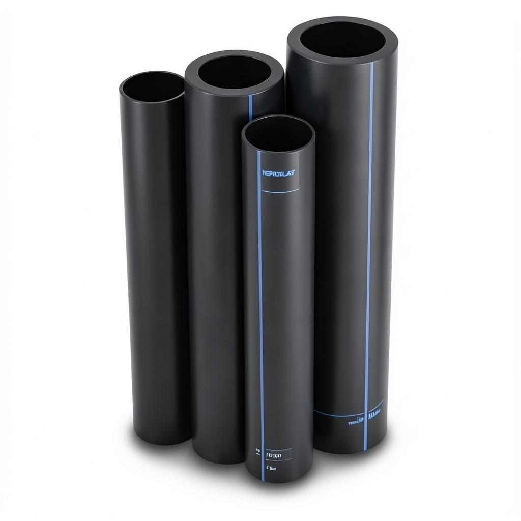 مواسير HDPE PE 80 ضغط 4 بار قطر خارجي 500 مم سمك 15.3 مم لون أسود | نيبروبلاست