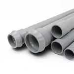 مواسير UPVC الوطنية ضغط 10 بار  قطر خارجي 180 مم سمك 6.9 مم لون رمادي