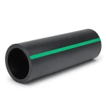 أنابيب بلاستيك HDPE ضغط 6 بار PE 80 قطر خارجي 180 مم SDR 22 لون أسود مع خط أخضر