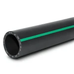مواسير بلاستيك HDPE ضغط 6 بار PE 80، قطر خارجي 315 مم، SDR 22 أسود مع خط أخضر