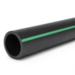 أنابيب بلاستيك HDPE ضغط 6 بار PE 80، قطر خارجي 355 مم SDR 22 أسود مع خطوط خضراء