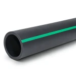 مواسير HDPE ضغط 6 بار [PE 80] قطر خارجي 450 مم SDR 22 لون أسود مع خط أخضر