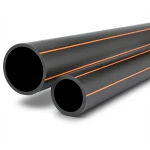 مواسير HDPE قطر خارجي 50 مم سمك 3 مم أسود مع خطوط برتقالي