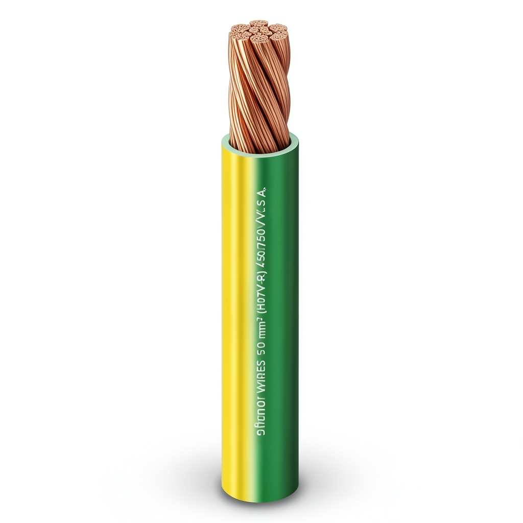 25mm Single Wire 450/750V Stranded Copper PVC Insulation Yellow/Green | Al Fanar