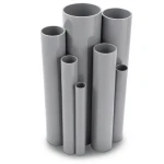 مواسير UPVC ضغط 6/20 بار قطر خارجي 225 مم سمك 5.6 مم لون رمادي