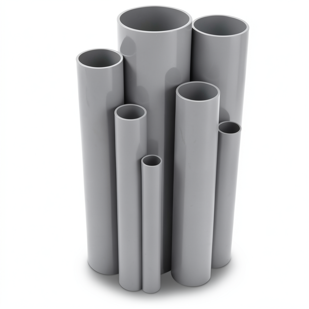 مواسير UPVC ضغط 6/20 بار قطر خارجي 225 مم سمك 5.6 مم لون رمادي