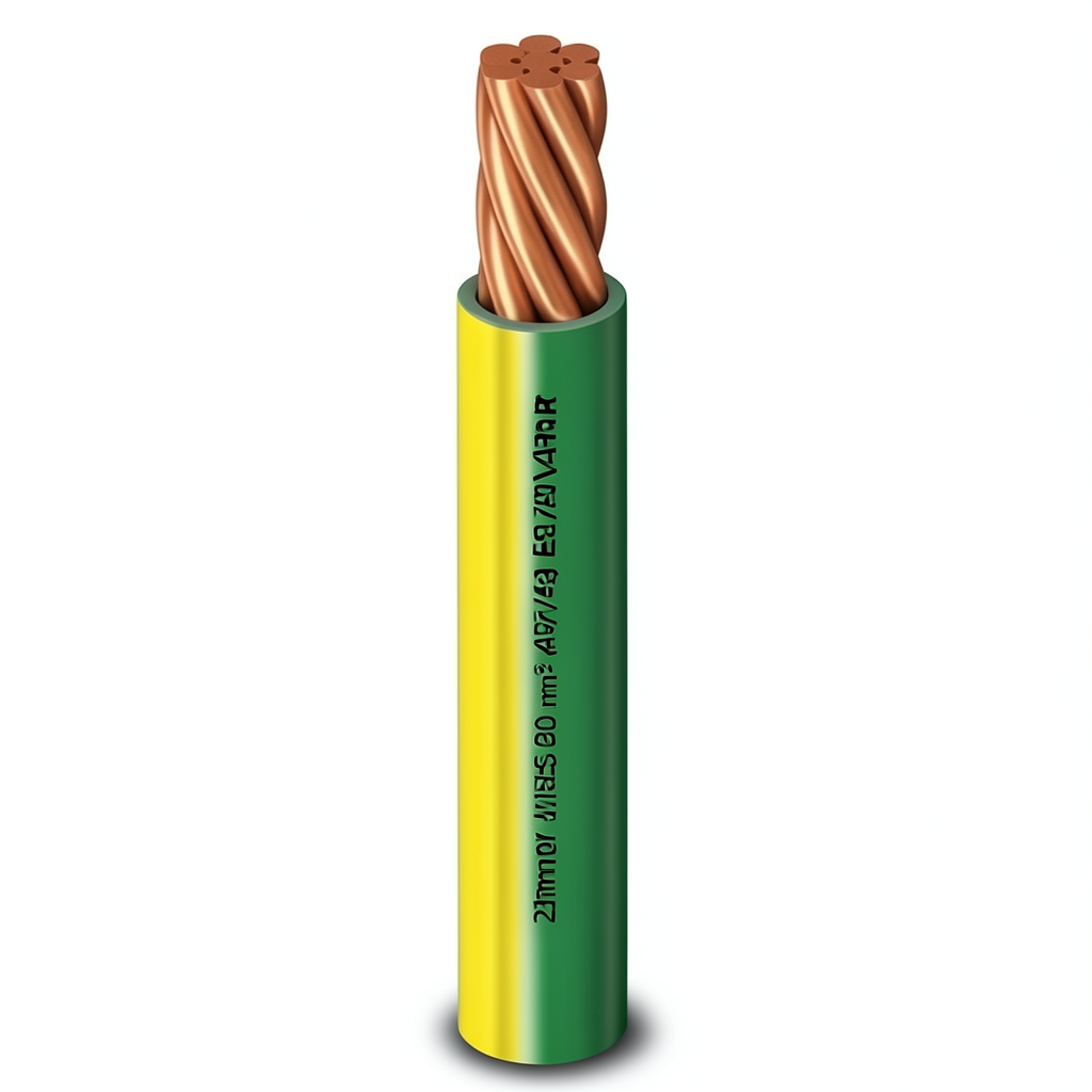 سلك مفرد 25 ملم 450/750 فولت موصل نحاس مجدول عزل PVC اصفر/اخضر | شركة الفنار