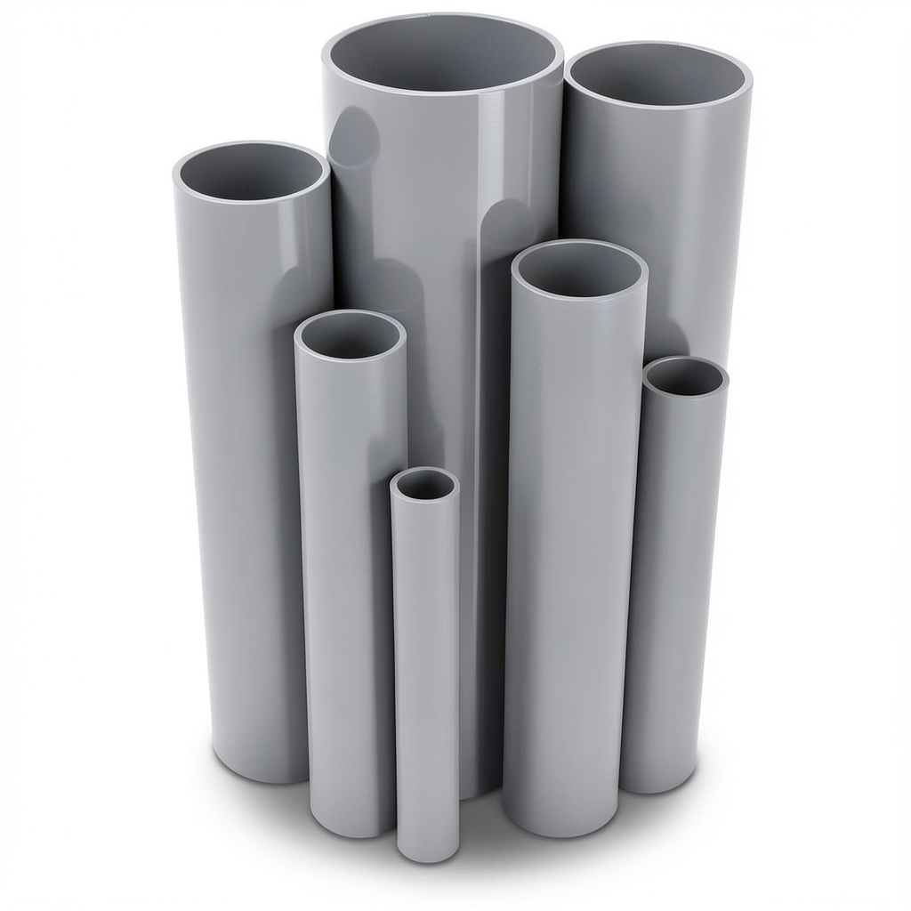 UPVC Pipes Nominal Pressure 6/20 Bar Outside Diameter 250 mm Thickness 7.3 mm Gray