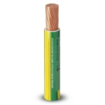 لفة سلك كهرباء مفرد 500 مم2 450/750 فولت، موصل نحاس مجدول عزل PVC لون اصفر/اخضر | شركة الفنار