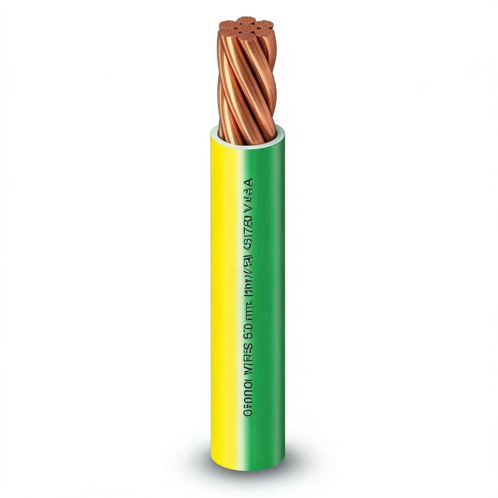 سلك مفرد 630 مم2 450/750 فولت، موصل نحاس مجدول عزل PVC لون اصفر/اخضر | شركة الفنار