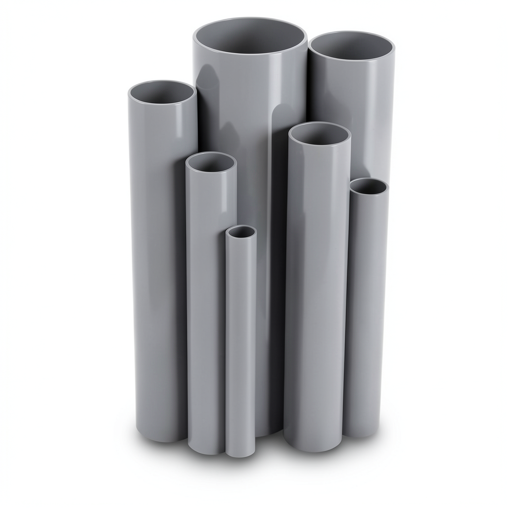مواسير UPVC ضغط اسمي 10/20 بار قطر خارجي 280 مم سمك 13.4 مم لون رمادي