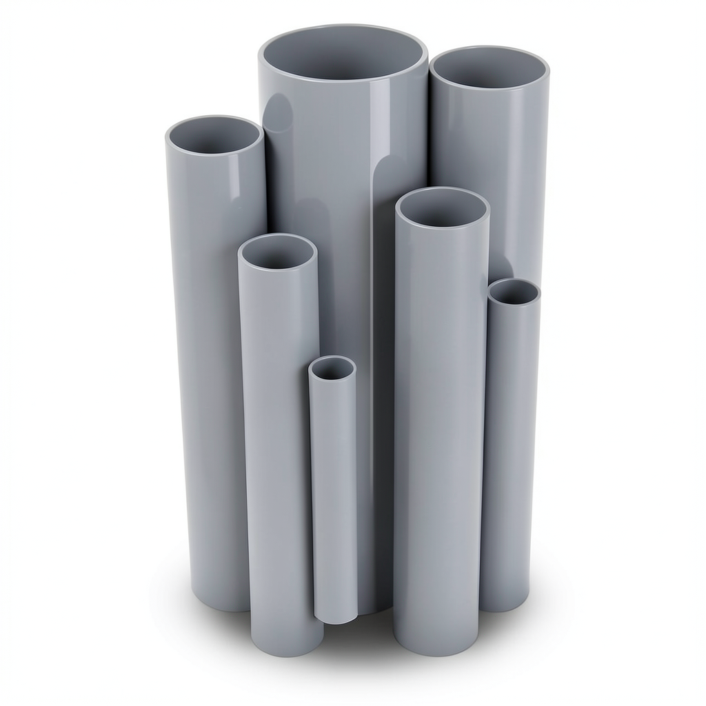مواسير UPVC ضغط اسمي 16/20 بار قطر خارجي 280 مم سمك 20.8 مم لون رمادي