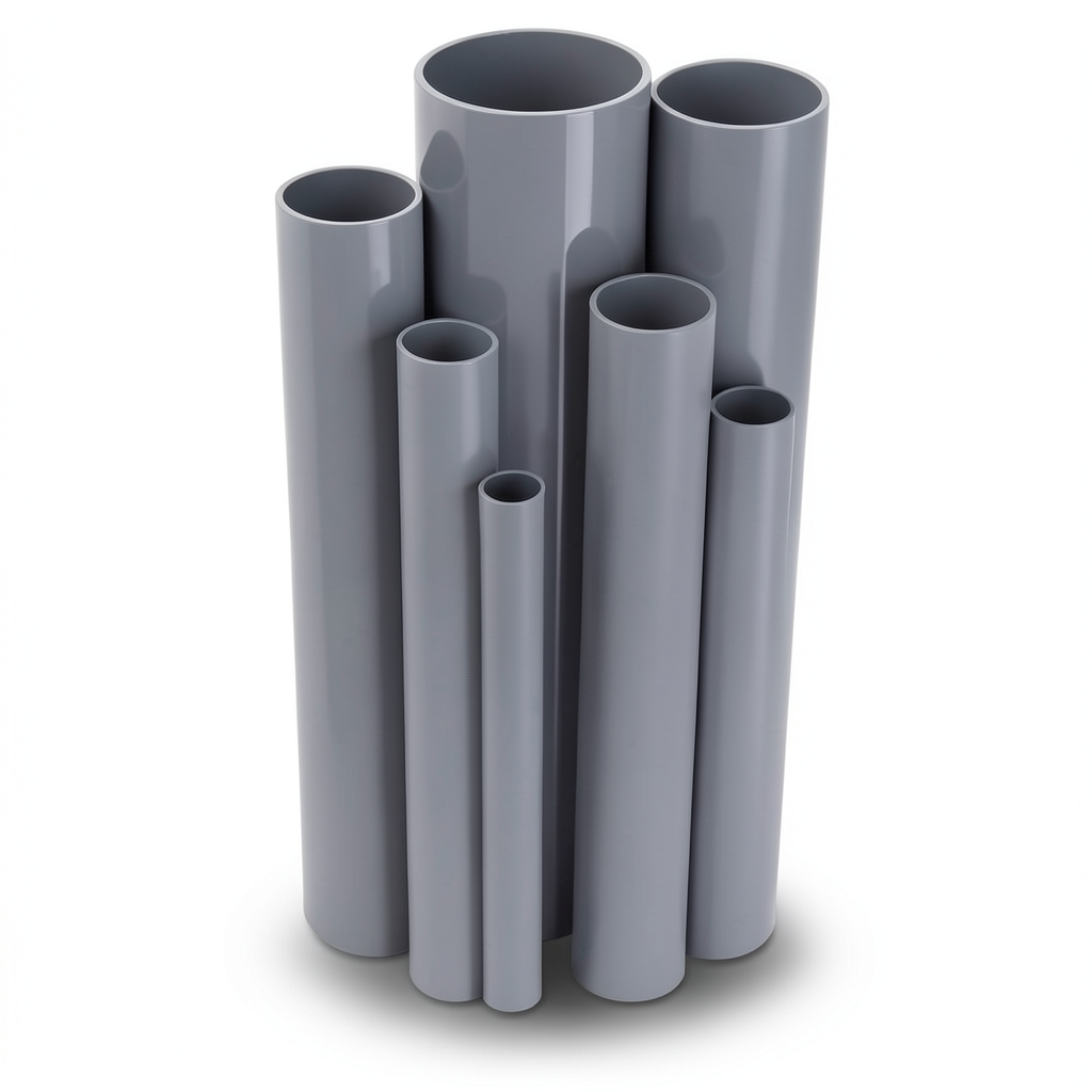 مواسير UPVC ضغط 10/20 بار قطر خارجي 400 مم سمك 19.1 مم لون رمادي