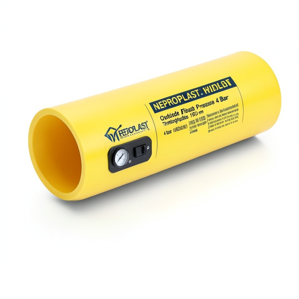مواسير HDPE PE 80 ضغط 4 بار قطر خارجي 160 مم سمك 4.9 مم لون أصفر | نيبروبلاست