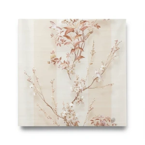 Italian Wallpaper Floral Design 10m x 1.06m Beige Color, Model 3022