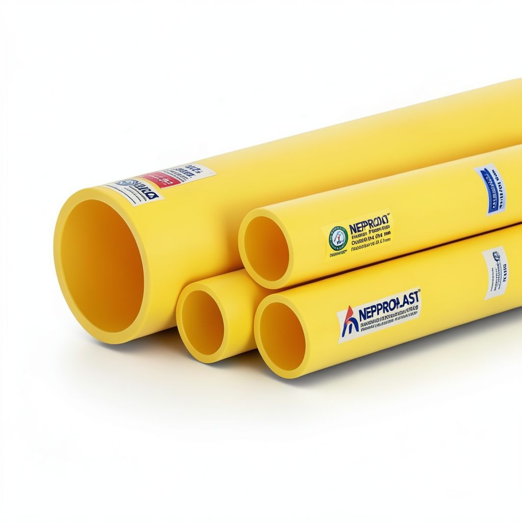 مواسير HDPE PE 80 ضغط 4 بار قطر خارجي 200 مم سمك 6.2 مم لون أصفر | نيبروبلاست