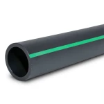 أنابيب بلاستيك HDPE ضغط 6 بار PE 80 قطر خارجي 180 مم SDR 22 لون أسود مع خط أخضر