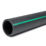 مواسير بلاستيك HDPE ضغط 6 بار PE 80، قطر خارجي 315 مم، SDR 22 أسود مع خط أخضر