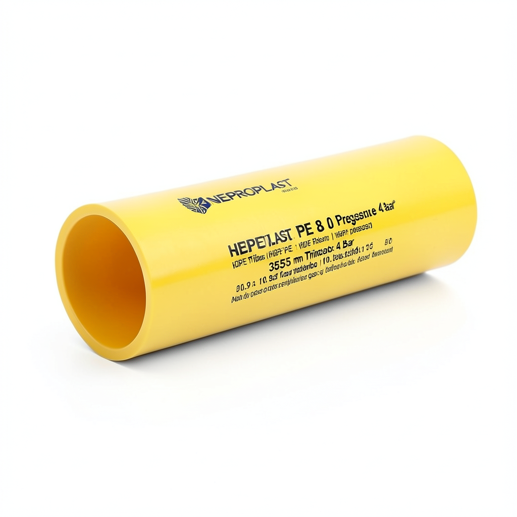 HDPE Pipes PE 80 Pressure 4 Bar 355 mm Diameter 10.9 mm Thickness Yellow | NEPROPLAST