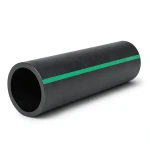 مواسير HDPE ضغط 6 بار PE 80 قطر خارجي 560 مم SDR 22 لون أسود مع خط أخضر
