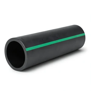 HDPE Polyethylene Pipe Nominal Pressure 6 Bar PE 80 OD 560 mm SDR 22 Black with Green Stripes