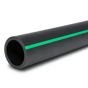 أنابيب HDPE ضغط 6 بار PE 80 قطر خارجي 630 مم SDR 22 أسود مع خط أخضر