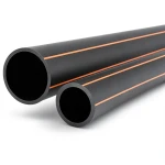 مواسير HDPE قطر خارجي 20 مم سمك 1.8 مم أسود مع خطوط برتقالي