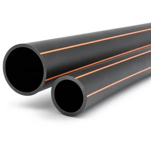 مواسير HDPE قطر خارجي 20 مم سمك 1.8 مم أسود مع خطوط برتقالي