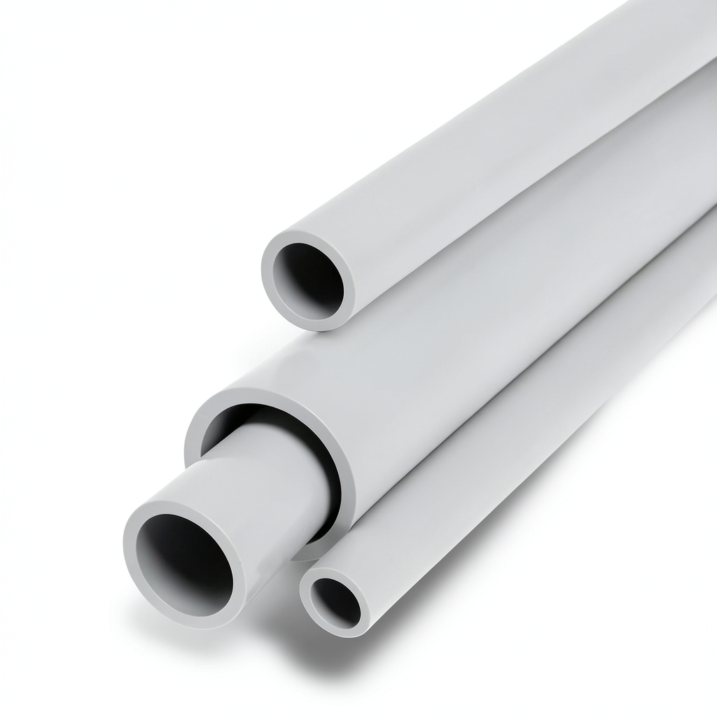 مواسير UPVC جدول 40 مقاس 8 إنش سمك 8.18 مم لون رمادي فاتح