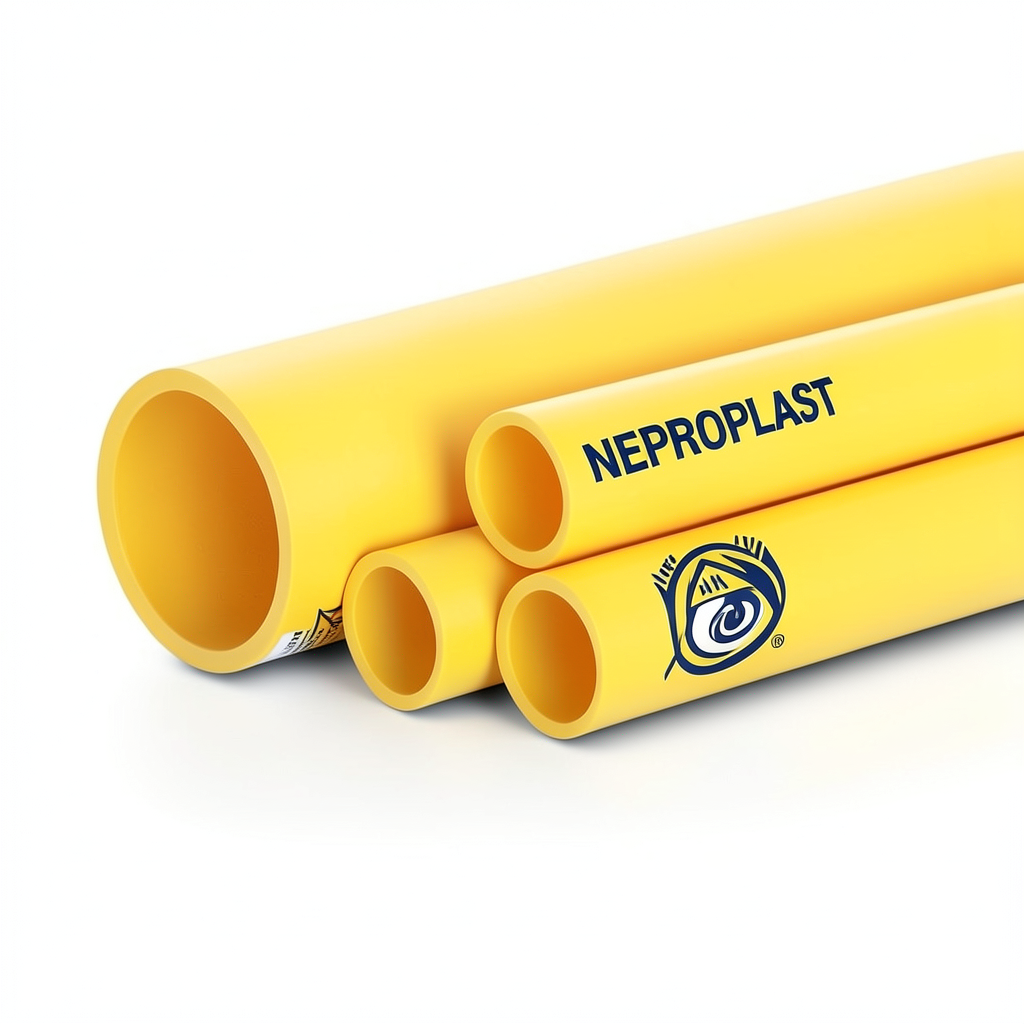 مواسير HDPE PE 80 ضغط 4 بار قطر خارجي 160 مم سمك 4.9 مم لون أصفر | نيبروبلاست