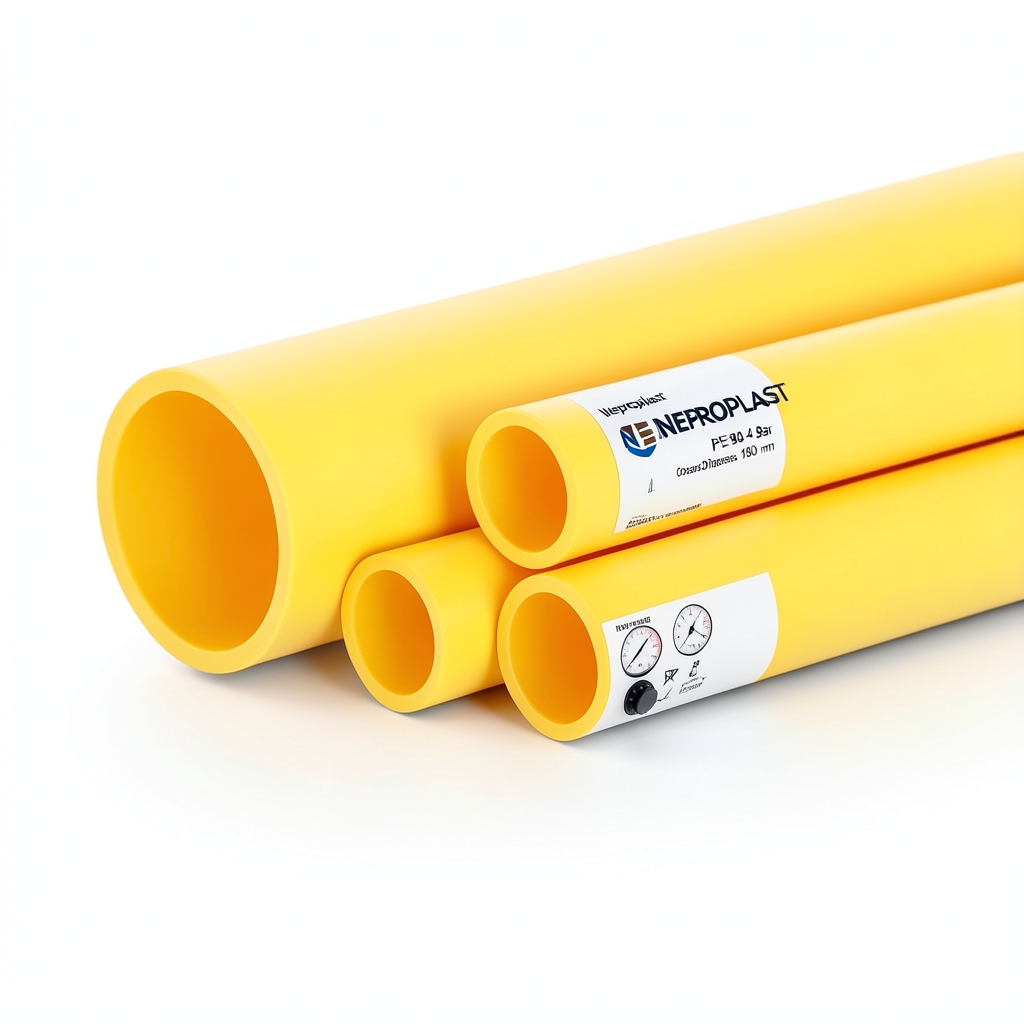 Neproplast HDPE Pipes PE 80 Pressure 4 Bar Outside Diameter 180 mm Thickness 5.5 mm Yellow | NEPROPLAST