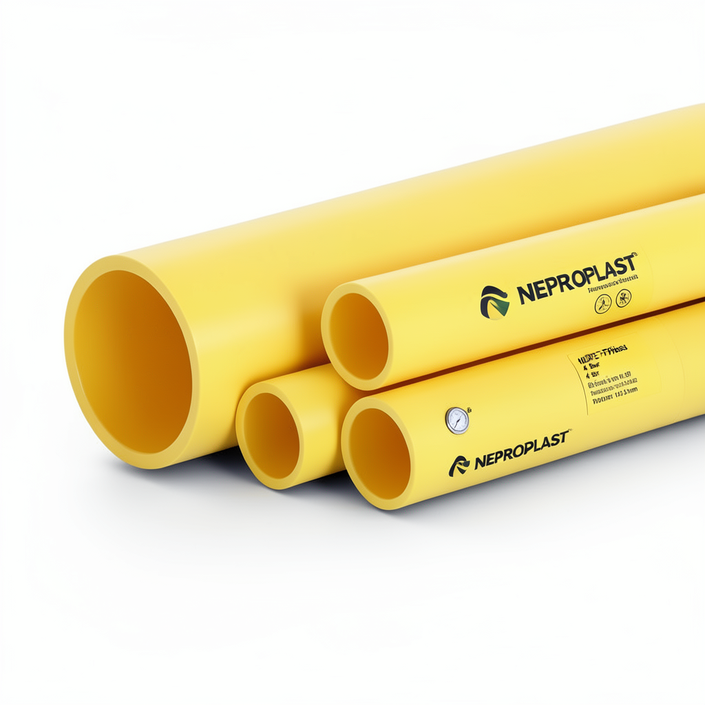 مواسير HDPE PE 80 ضغط 4 بار قطر خارجي 400 مم سمك 12.3 مم لون أصفر | نيبروبلاست