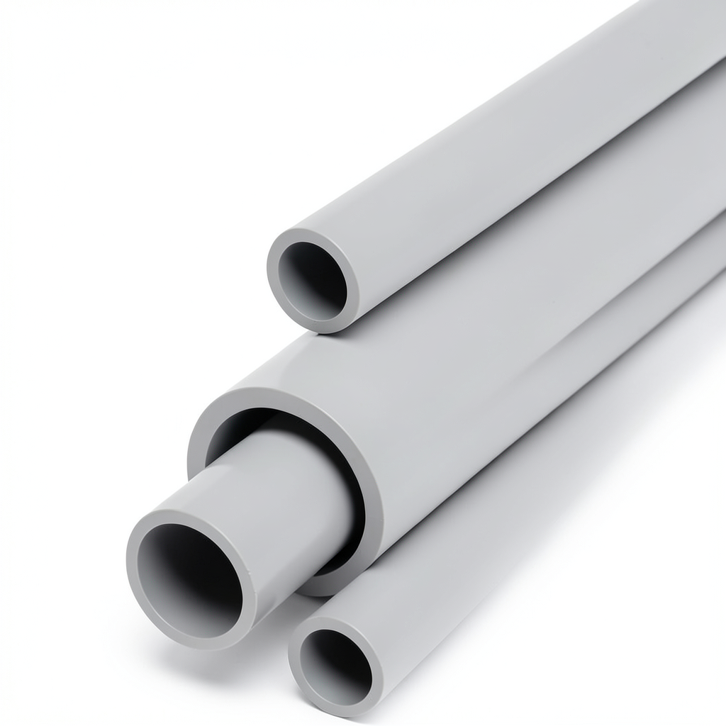 مواسير UPVC مقاس ½ 1 إنش جدول 40 سمك 3.68 مم لون رمادي فاتح