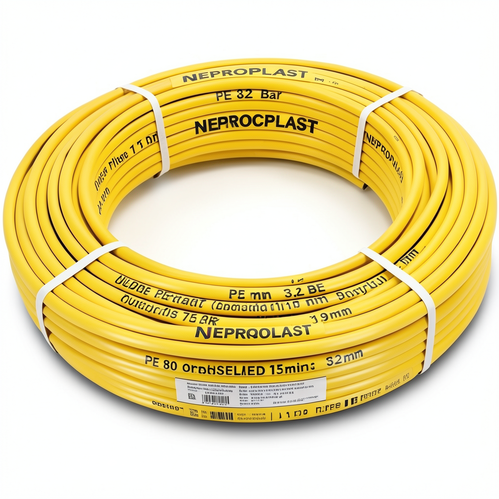 Neproplast HDPE Pipes PE 80 Pressure 3.2 Bar Outside Diameter 75 mm Thickness 1.9 mm Yellow | NEPROPLAST