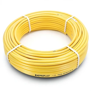 أنابيب HDPE PE 80 ضغط 3.2 بار قطر خارجي 90 مم سمك 2.2 مم لون أصفر | نيبروبلاست
