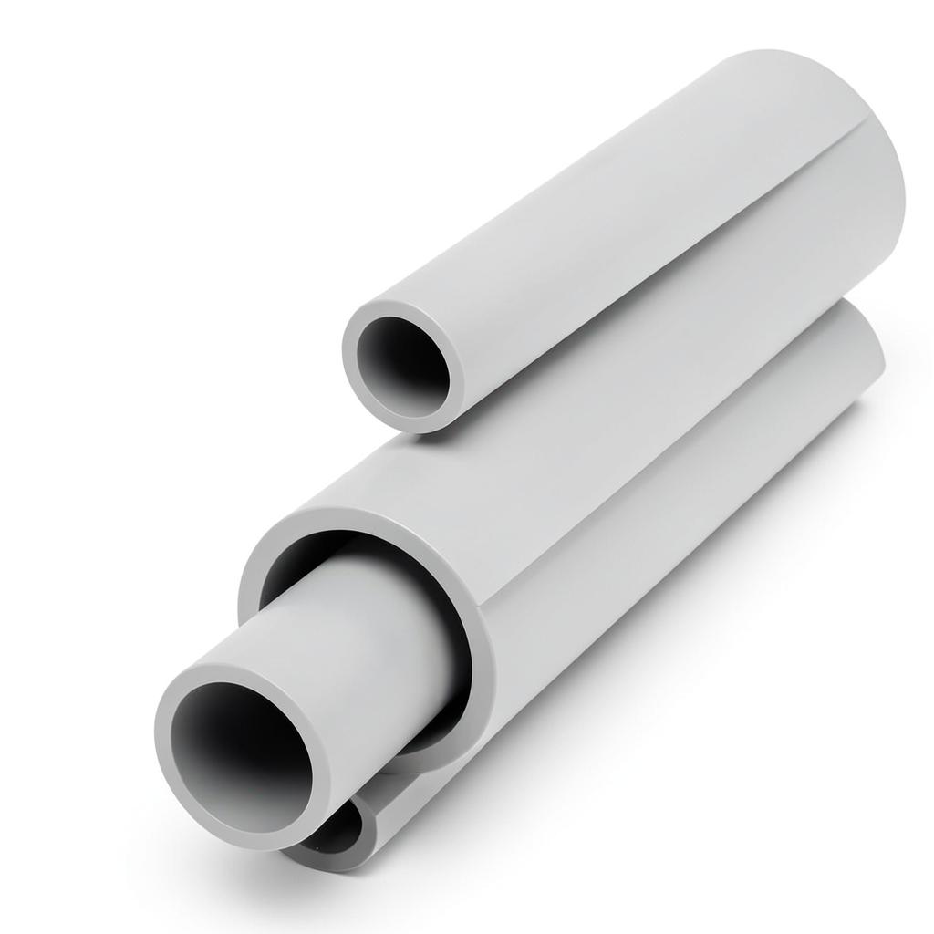 مواسير UPVC جدول 40 مقاس 8 إنش سمك 8.18 مم لون رمادي فاتح
