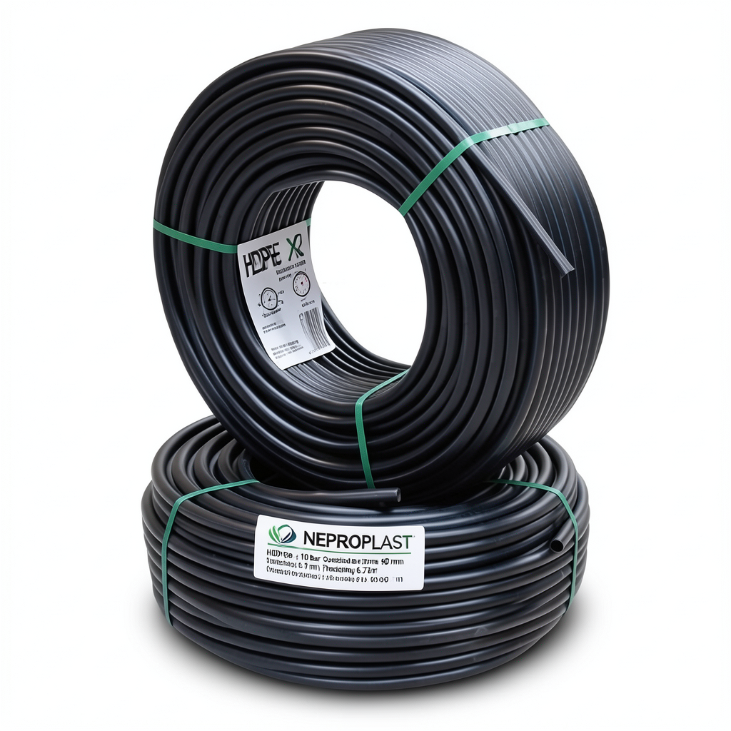HDPE Pipes PE 80 Pressure 10 Bar Outside Diameter 90 mm Thickness 6.7 mm Black | NEPROPLAST