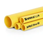 مواسير HDPE PE 80 ضغط 3.2 بار قطر خارجي 200 مم سمك 4.9 مم لون أصفر | نيبروبلاست