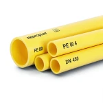 مواسير HDPE نيبروبلاست PE 80 ضغط 4 بار قطر 450 مم سمك 13.8 مم لون أصفر | نيبروبلاست