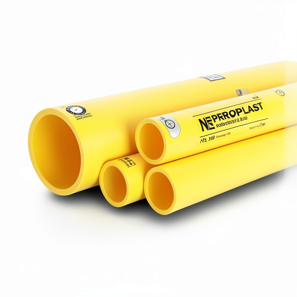 مواسير HDPE PE 80 ضغط 3.2 بار قطر خارجي 315 مم سمك 7.7 مم لون أصفر | نيبروبلاست