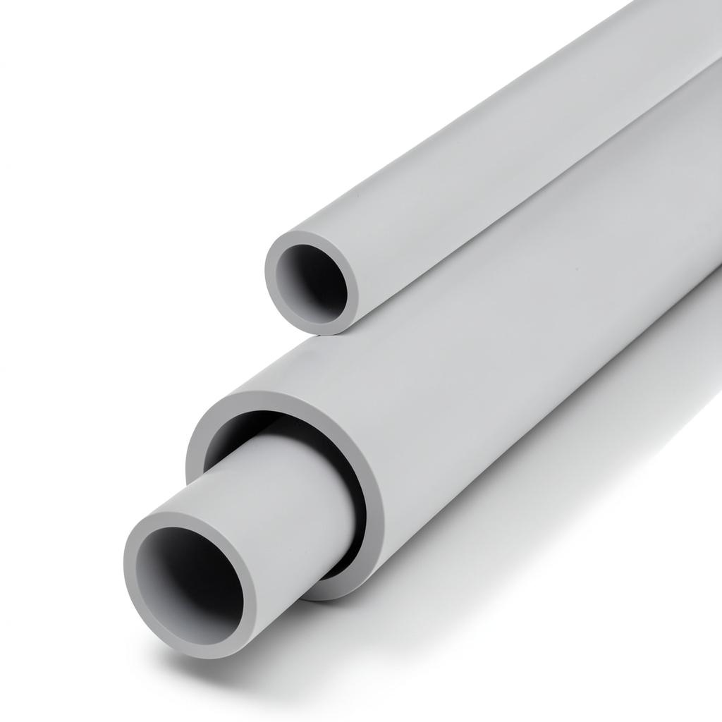 مواسير UPVC جدول 80 مقاس 1 إنش سمك 4.55 مم لون رمادي فاتح