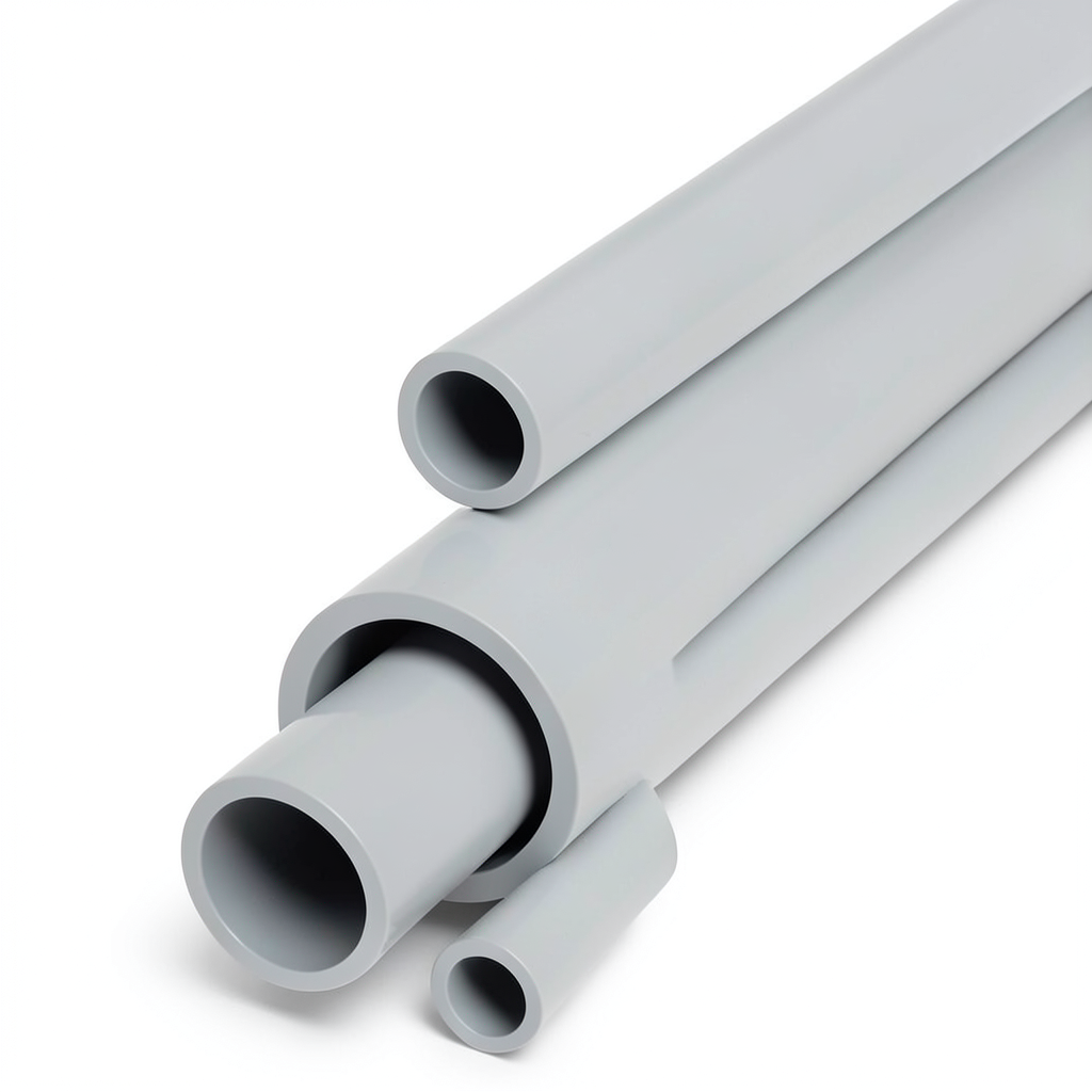 أنابيب UPVC جدول 80 مقاس ½ 1 إنش سمك 5.08 مم لون رمادي فاتح